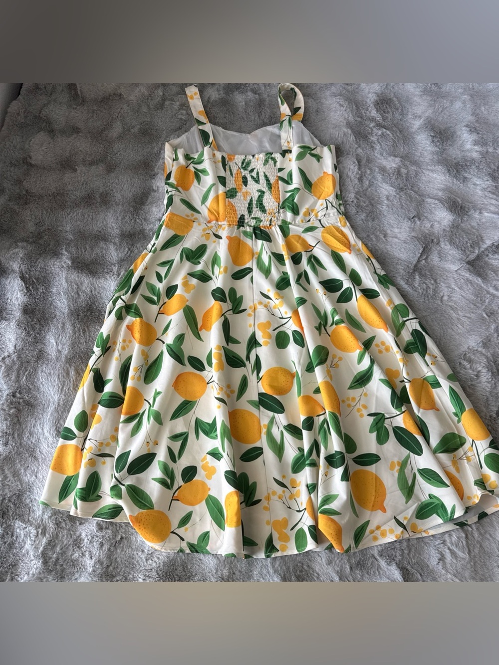 Belle Poque Vintage A-line Sleeveless Flowy Midi Dress Lemon SIze Large-0575 - Picture 7 of 9